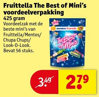 Aanbiedingen Fruittella the best of mini`s voordeelverpakking - Fruittella - Geldig van 06/06/2017 tot 11/06/2017 bij Kruidvat