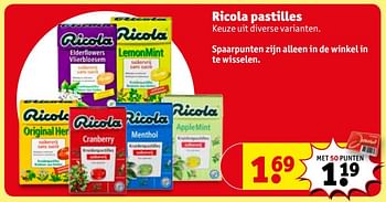 Aanbiedingen Ricola pastilles - Ricola - Geldig van 06/06/2017 tot 11/06/2017 bij Kruidvat