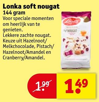Aanbiedingen Lonka soft nougat - Lonka - Geldig van 06/06/2017 tot 11/06/2017 bij Kruidvat