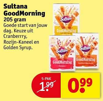 Aanbiedingen Sultana goodmorning - Sultana - Geldig van 06/06/2017 tot 11/06/2017 bij Kruidvat
