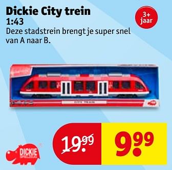 Aanbiedingen Dickie city trein - Dickie - Geldig van 06/06/2017 tot 11/06/2017 bij Kruidvat