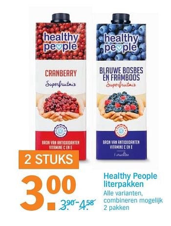 Aanbiedingen Healthy people literpakken - Healthy People - Geldig van 06/06/2017 tot 11/06/2017 bij Albert Heijn
