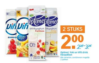 Aanbiedingen Optimel, yoki en vifit drink literpakken - Huismerk - Albert Heijn - Geldig van 06/06/2017 tot 11/06/2017 bij Albert Heijn