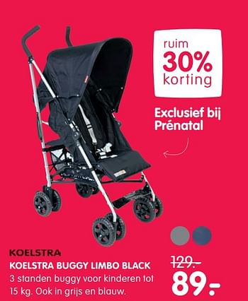 Aanbiedingen Koelstra buggy limbo black - Koelstra - Geldig van 06/06/2017 tot 16/07/2017 bij Prenatal