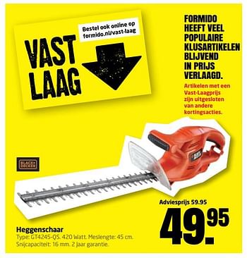 Aanbiedingen Black + decker heggenschaar gt4245-qs - Black &amp; Decker - Geldig van 06/06/2017 tot 18/06/2017 bij Formido