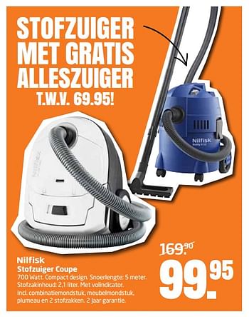 Aanbiedingen Nilfisk stofzuiger coupe - Nilfisk - Geldig van 06/06/2017 tot 18/06/2017 bij Formido