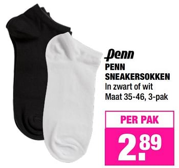Aanbiedingen Penn sneakersokken - Penn - Geldig van 05/06/2017 tot 18/06/2017 bij Big Bazar