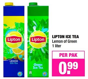 Aanbiedingen Lipton ice tea lemon of green - Lipton - Geldig van 05/06/2017 tot 18/06/2017 bij Big Bazar