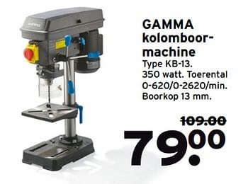 Aanbiedingen Gamma kolomboormachine type kb-13 - Huismerk - Gamma - Geldig van 06/06/2017 tot 11/06/2017 bij Gamma