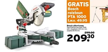Aanbiedingen Bosch afkortzaag type pcm 8 s met laser - Bosch - Geldig van 06/06/2017 tot 11/06/2017 bij Gamma