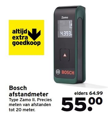 Aanbiedingen Bosch afstandmeter type zamo ii - Bosch - Geldig van 06/06/2017 tot 11/06/2017 bij Gamma