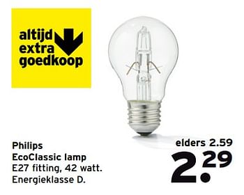 Aanbiedingen Philips ecoclassic lamp - Philips - Geldig van 06/06/2017 tot 11/06/2017 bij Gamma