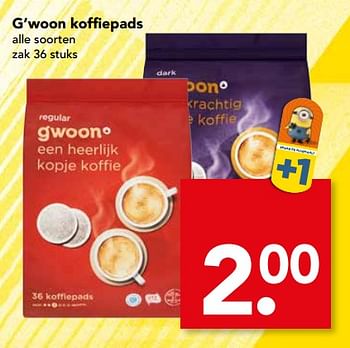 Aanbiedingen G`woon koffiepads - Gâ€™woon - Geldig van 04/06/2017 tot 10/06/2017 bij Deen Supermarkten