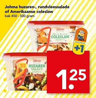 Aanbiedingen Johma huzaren-, rundvleessalade of amerikaanse coleslaw - Johma - Geldig van 04/06/2017 tot 10/06/2017 bij Deen Supermarkten