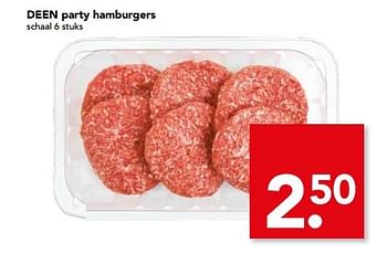 Aanbiedingen Party hamburgers - Huismerk deen supermarkt - Geldig van 04/06/2017 tot 10/06/2017 bij Deen Supermarkten