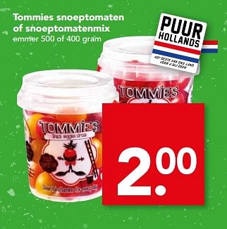 Aanbiedingen Tommies snoeptomaten of snoeptomatenmix - Tommies - Geldig van 04/06/2017 tot 10/06/2017 bij Deen Supermarkten