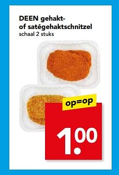 Aanbiedingen Deen gehakt of satégehaktschnitzel - Huismerk deen supermarkt - Geldig van 04/06/2017 tot 10/06/2017 bij Deen Supermarkten