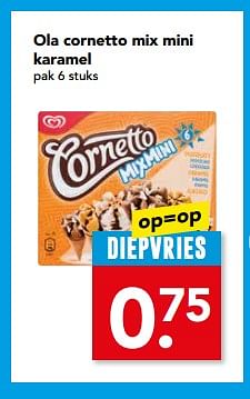 Aanbiedingen Ola cornetto mix mini karamel - Ola - Geldig van 04/06/2017 tot 10/06/2017 bij Deen Supermarkten