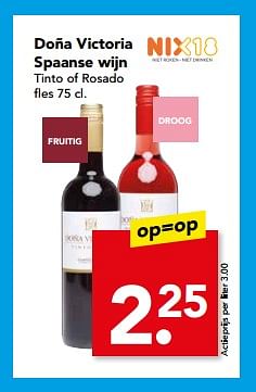 Aanbiedingen Doña victoria spaanse wijn tinto of rosado - Rode wijnen - Geldig van 04/06/2017 tot 10/06/2017 bij Deen Supermarkten