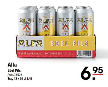 Aanbiedingen Alfa edel pils - Alfa - Geldig van 01/06/2017 tot 19/06/2017 bij Sligro