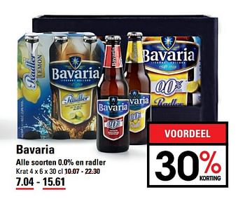 Aanbiedingen Bavaria alle soorten 0.0% en radler - Bavaria - Geldig van 01/06/2017 tot 19/06/2017 bij Sligro