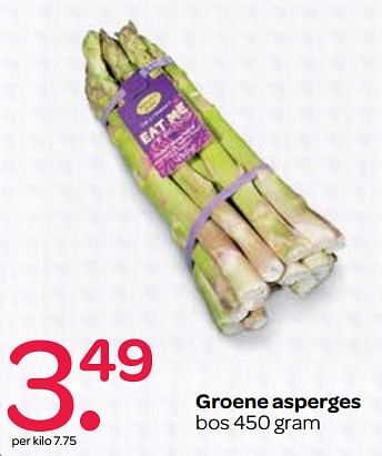 Aanbiedingen Groene asperges - Eat Me - Geldig van 02/06/2017 tot 14/06/2017 bij Spar