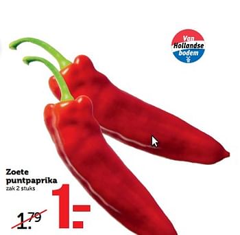 Aanbiedingen Zoete puntpaprika - Huismerk - Coop - Geldig van 05/06/2017 tot 11/06/2017 bij Coop