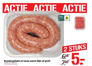 Aanbiedingen Rundergehakt of verse worst - Huismerk - Coop - Geldig van 05/06/2017 tot 11/06/2017 bij Coop