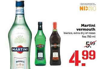 Aanbiedingen Martini vermouth bianco, extra dry of rosso - Martini - Geldig van 05/06/2017 tot 11/06/2017 bij Coop