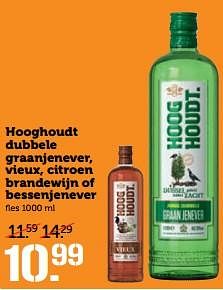 Aanbiedingen Hooghoudt dubbele graanjenever, vieux, citroen brandewijn of bessenjenever - Hooghoudt - Geldig van 05/06/2017 tot 11/06/2017 bij Coop