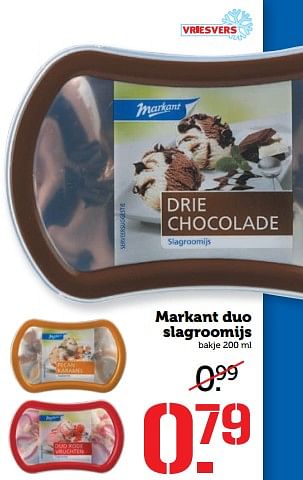 Aanbiedingen Markant duo slagroomijs - Markant - Geldig van 05/06/2017 tot 11/06/2017 bij Coop