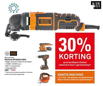 Aanbiedingen Black + decker multitool mt300ka 300w - Black &amp; Decker - Geldig van 06/06/2017 tot 11/06/2017 bij Karwei