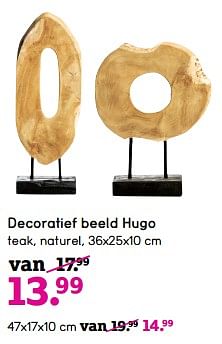 Aanbiedingen Decoratief beeld hugo - Huismerk - Leen Bakker - Geldig van 05/06/2017 tot 18/06/2017 bij Leen Bakker