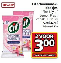 Aanbiedingen Cif schoonmaakdoekjes - Cif - Geldig van 06/06/2017 tot 11/06/2017 bij Jan Linders