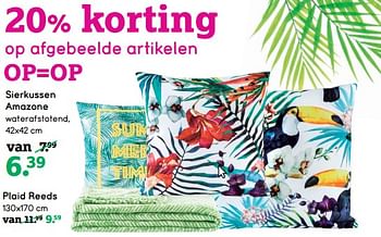 Aanbiedingen Sierkussen amazone - Huismerk - Leen Bakker - Geldig van 05/06/2017 tot 18/06/2017 bij Leen Bakker