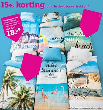 Aanbiedingen Dekbedovertrek beach house - Huismerk - Leen Bakker - Geldig van 05/06/2017 tot 18/06/2017 bij Leen Bakker