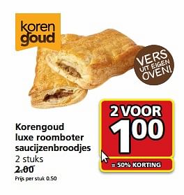 Aanbiedingen Korengoud luxe roomboter saucijzenbroodjes - Korengoud - Geldig van 06/06/2017 tot 11/06/2017 bij Jan Linders