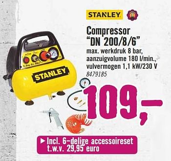 Aanbiedingen Compressor dn 200-8-6 - Stanley - Geldig van 05/06/2017 tot 18/06/2017 bij Hornbach
