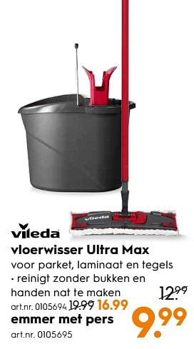 Aanbiedingen Vloerwisser ultra max - Vileda - Geldig van 03/06/2017 tot 18/06/2017 bij Blokker