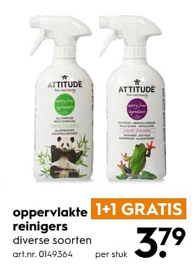 Aanbiedingen Oppervlakte reinigers - Attitude - Geldig van 03/06/2017 tot 18/06/2017 bij Blokker