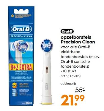 Aanbiedingen Oral-b opzetborstels precision clean - Oral-B - Geldig van 03/06/2017 tot 18/06/2017 bij Blokker