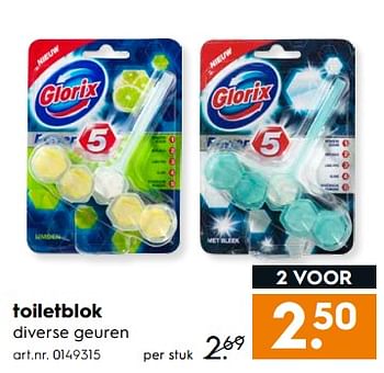 Aanbiedingen Toiletblok - Glorix - Geldig van 03/06/2017 tot 18/06/2017 bij Blokker