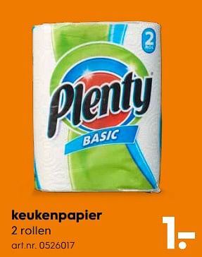 Aanbiedingen Keukenpapier - Plenty - Geldig van 03/06/2017 tot 18/06/2017 bij Blokker