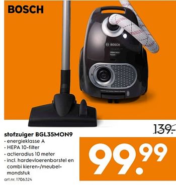 Aanbiedingen Bosch stofzuiger bgl35mon9 - Bosch - Geldig van 03/06/2017 tot 18/06/2017 bij Blokker