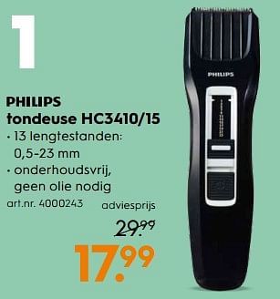 Aanbiedingen Philips tondeuse hc3410-15 - Philips - Geldig van 03/06/2017 tot 18/06/2017 bij Blokker
