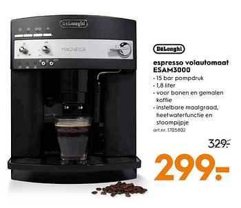 Aanbiedingen Delonghi espresso volautomaat esam3000 - Delonghi - Geldig van 03/06/2017 tot 18/06/2017 bij Blokker
