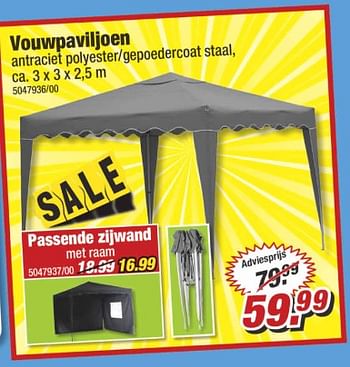 Aanbiedingen Vouwpaviljoen - Huismerk - Poco - Geldig van 05/06/2017 tot 11/06/2017 bij Poco