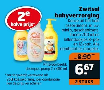 Aanbiedingen Zwitsal babyverzorging shampoo pomp - Zwitsal - Geldig van 06/06/2017 tot 18/06/2017 bij Trekpleister