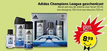 Aanbiedingen Adidas champions league geschenkset - Adidas - Geldig van 06/06/2017 tot 18/06/2017 bij Trekpleister