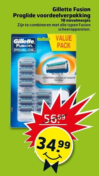 Aanbiedingen Gillette fusion proglide voordeelverpakking - Gillette - Geldig van 06/06/2017 tot 18/06/2017 bij Trekpleister